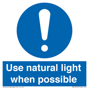 Use natural light when possible